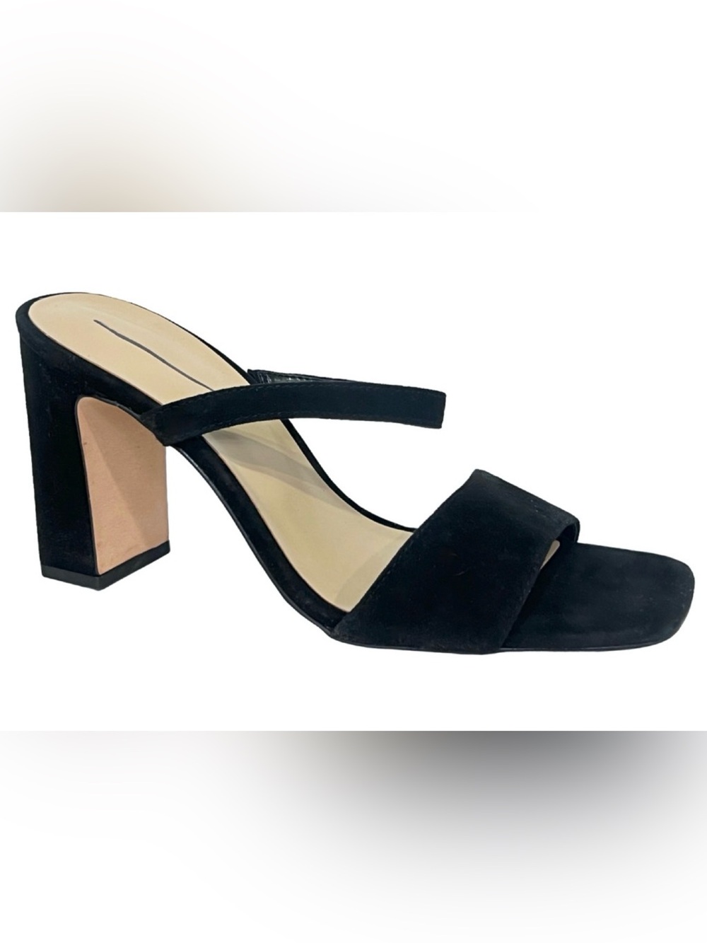 NEW ANN TAYLOR BLACK TWO STRAP BLOCK HEEL SANDALS PUMPS HIGH HEELS SIZE 8.5